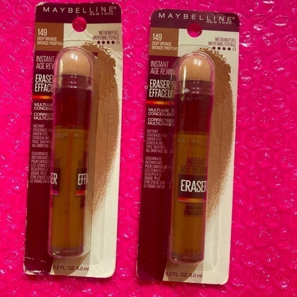 💫 2x Maybelline ERASER INSTANT AGE REWIND Multi-use CONCEALER; DEEP BRONZE